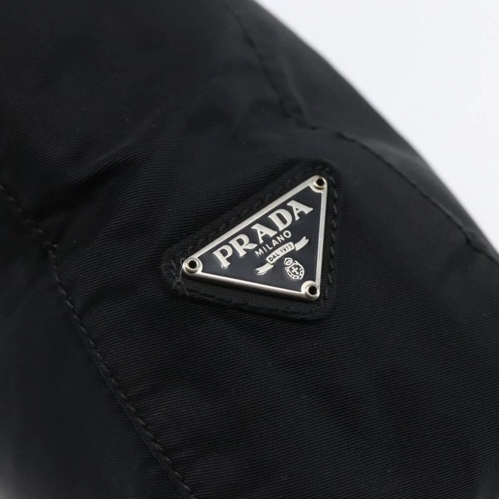 PRADA Shoulder Bag Nylon Plastic Black Silver Auth 152891 - Picture 12 of 16